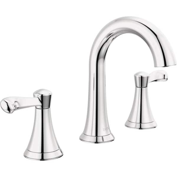 Delta Esato 8 in. Widespread Double Handle Bathroom Faucet in Polished Chrome