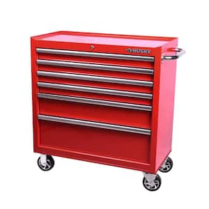 36 in. 6-Drawer Roller Cabinet Tool Chest in Red