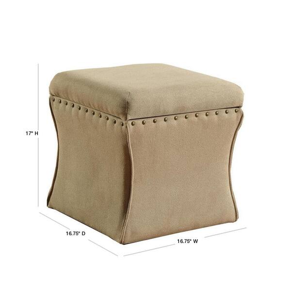 Homepop Cinch Storage Ottoman With Nail Heads K4710 F696