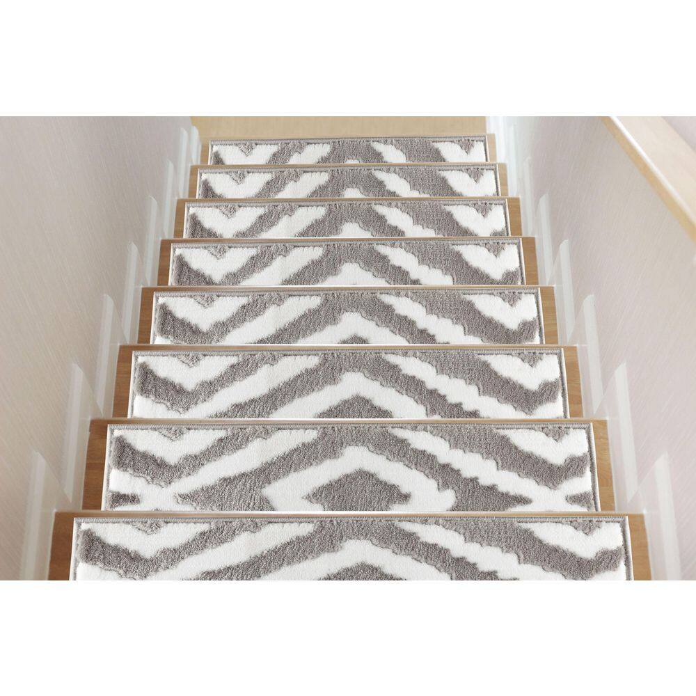 THE SOFIA RUGS Sofihas, Grey/White 31 in. x 31 in. Non-Slip Landing Mat,  Polypropylene w/Rubber Backing, Stair Tread Cover MAT-65B-GR - The Home  Depot