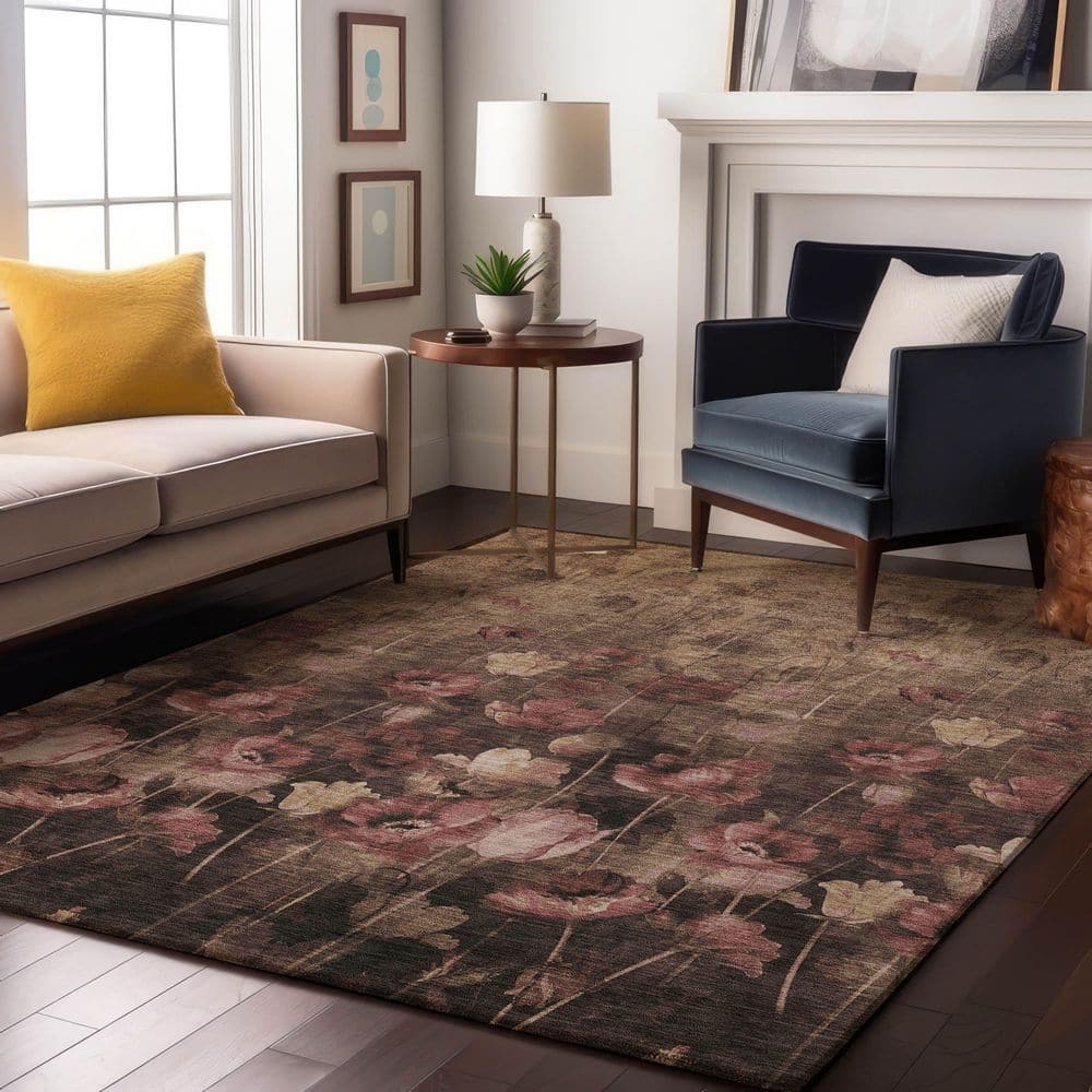 Mayfield Premium Machine Washable Abstract AMF992 Taupe 10 ft. x 14 ft. Area Rug price history on PriceWatchPro
