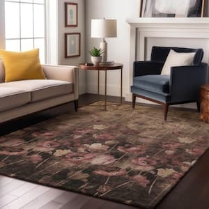 Mayfield Premium Machine Washable Abstract AMF992 Taupe 5 ft. x 7 ft. 6 in. Area Rug