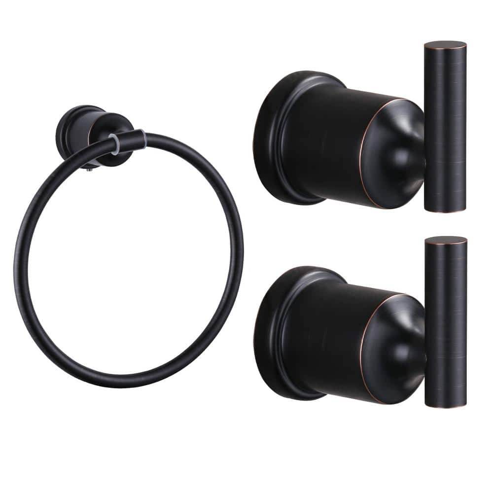 ALEASHA 3Piece Bath Hardware Set with Mounting Hardware in Oil Rubbed Bronze AL8J311RB The
