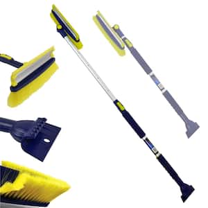 Ultra Duty Extendable 43-63 in. Swivel Head Snow Brush with 5 in. Ice Scraper and Squeegee