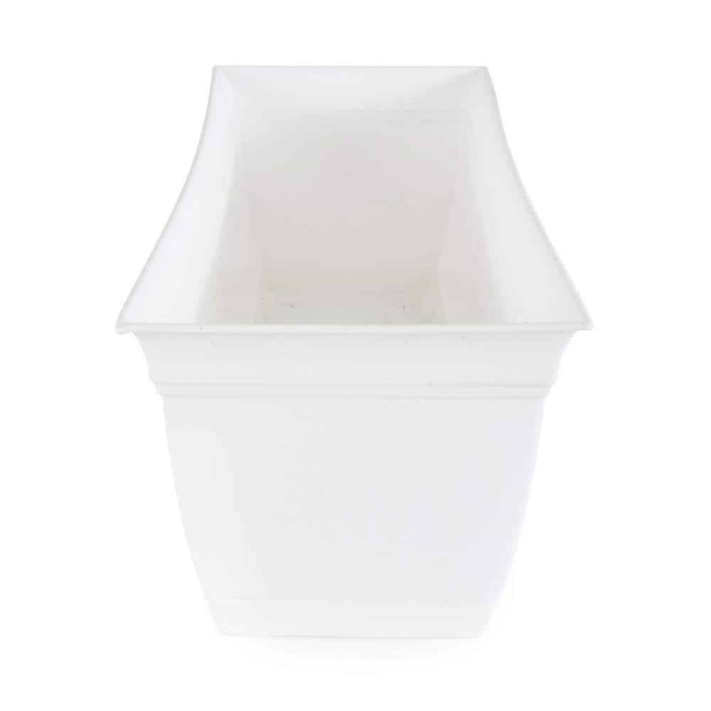 Eclipse 24" White Rectangular Indoor/Outdoor Planter with Removable Saucer