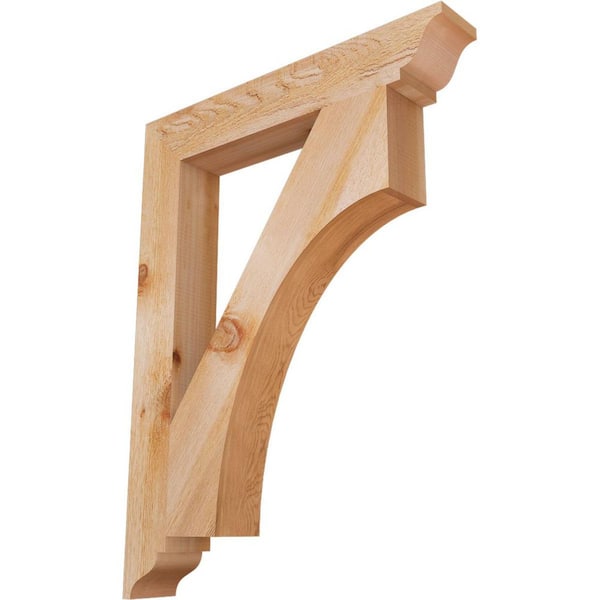 Ekena Millwork 4 in. x 34 in. x 26 in. Western Red Cedar Westlake Traditional Rough Sawn Bracket