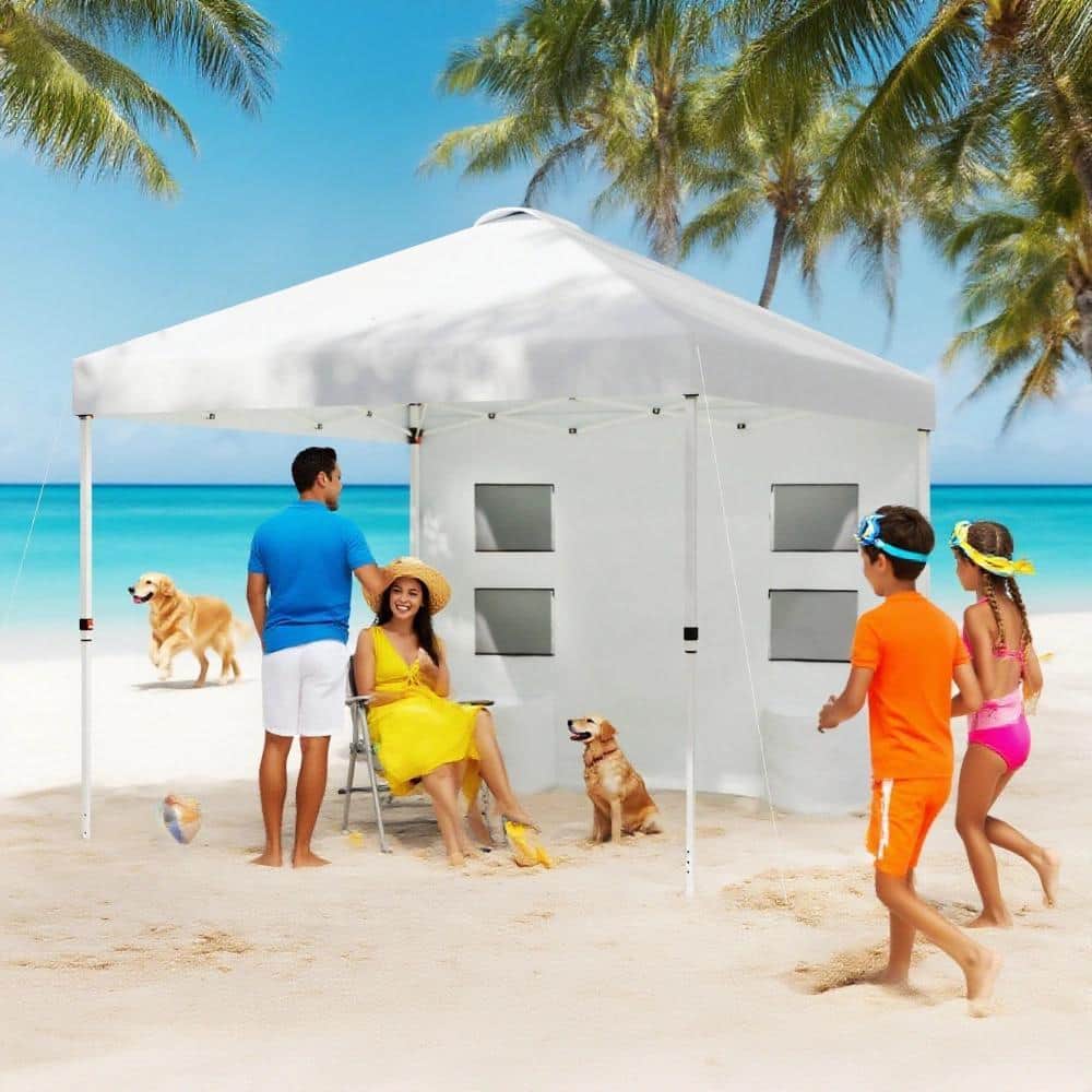 10x10FT Height Adjustable Party Tent with Sidewall & Storage Pockets, White price history on PriceWatchPro