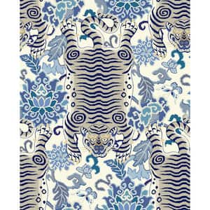 Tiger Eye Blue Moon Vinyl Peel and Stick Wallpaper Roll (Covers 30.75 sq. ft.)