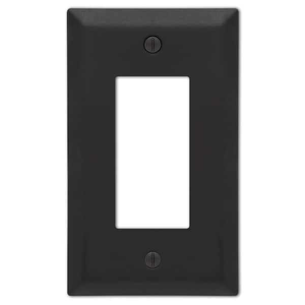 Metallic 1 Gang Rocker Steel Wall Plate - Matte Black