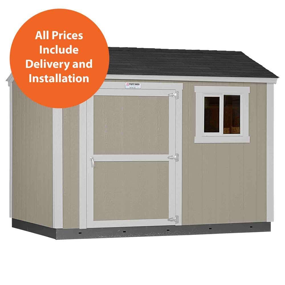 Tuff Shed Tahoe Series Angora Installed Storage Shed 8 ft. x 10 ft. x 8 ft. 6 in. (80 sq. ft.) 7 ft. High Sidewall, Gray -  Tahoe 8x10 S