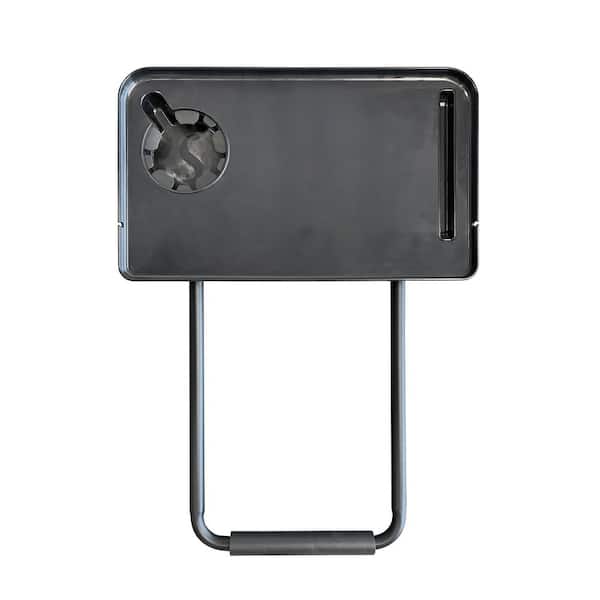 Wonder Bedside Shelf 17 in. x 10.25 in. Floating Bed Tray with Cup Holder, Phone Holder, and Cable Organizer in Black