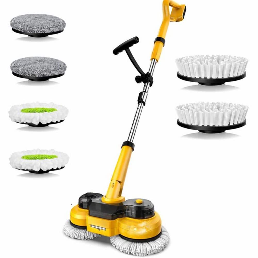 800RPM Cordless Multi-Surface Electric Floor Cleaner with Spin Mop, LCD Display, Water Spray, LED Light, Yellow price history on PriceWatchPro
