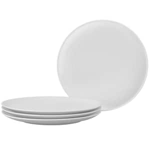 Colorscapes White-on-White Swirl 11 in. (White) Porcelain Coupe Dinner Plates, (Set of 4)