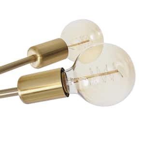 Ceder 18.9 in. 6-Light Brass Sputnik Semi-Flush Mount Sputnik Chandelier Modern Semi Flush Light