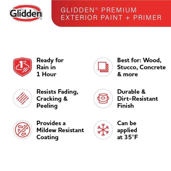Glidden Premium 1 gal. PPG1024-1 Off White Semi-Gloss Exterior