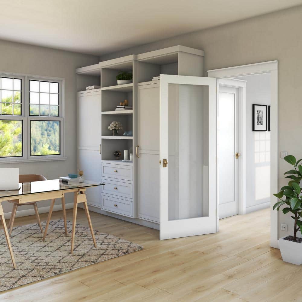 24" x 80" Clear Glass Primed Pine Interior Door Slab