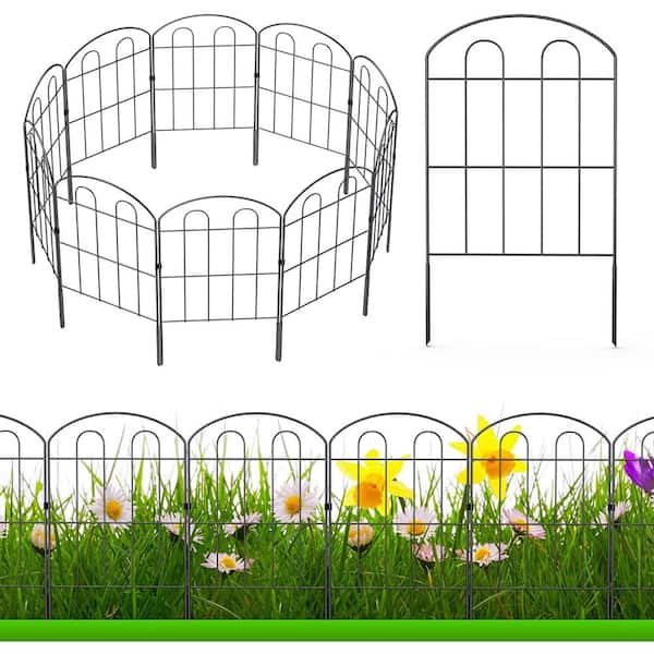 Decorative Garden Fence Outdoor 24 in. H x 22 ft. L Coated Metal Wire Border Folding Patio Fences 20-Pack