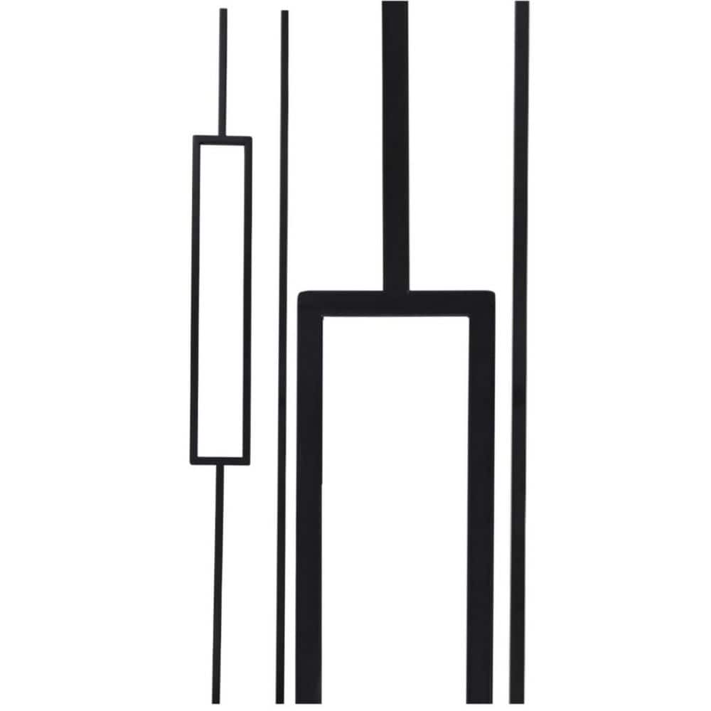 44 in. H x 8 in. W Black Wrought Iron Staircase Balusters Modern Hollow Deck Spindles Indoor 10-Pack Aluminum price history on PriceWatchPro