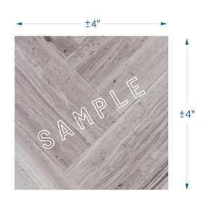 Take Home Sample - Sesame Greige 4 in. x 4 in. Polished Stone Peel and Stick Wall Mosaic (0.11 sq.ft./ea)