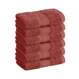 100% Cotton Low Twist Wash Cloths (13 in. L x 13 in. W), 550 GSM, Highly Absorbent (6-Pack, Terracotta)