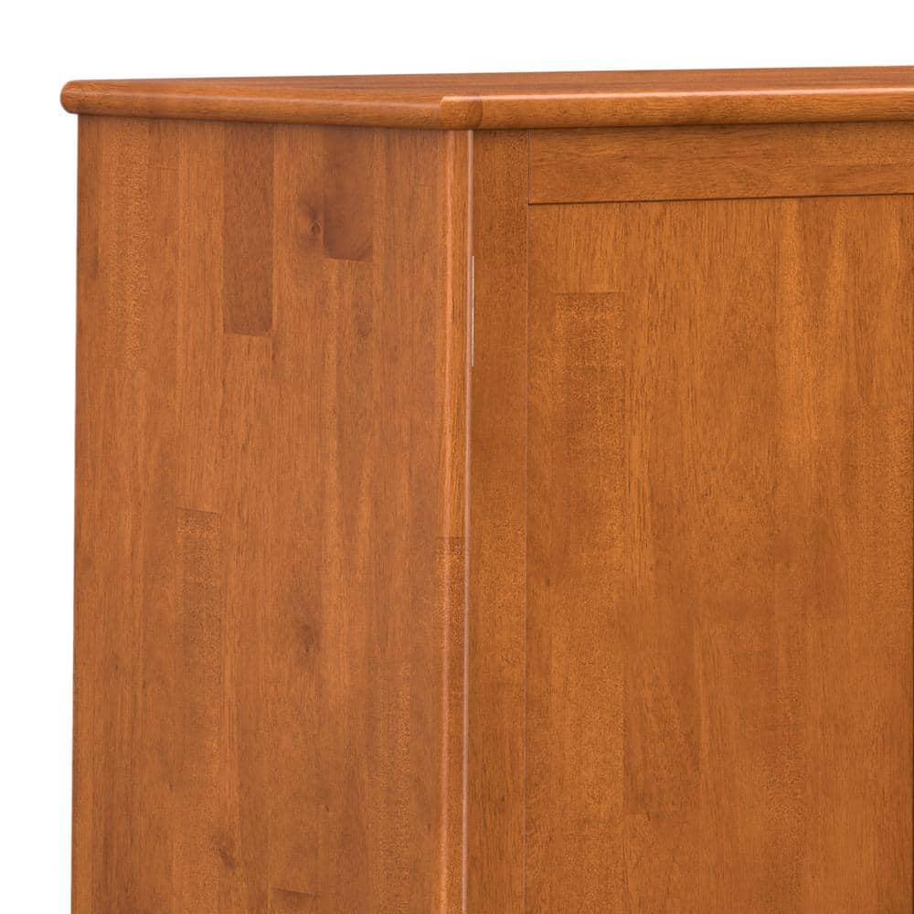 Teak Brown Mid Century Solid Hardwood 4 Door Sideboard Buffet