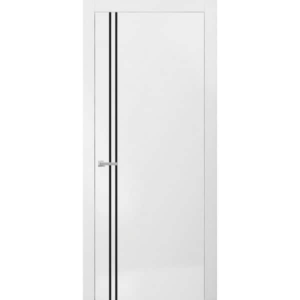 16 42 in. x 96 in. Right-Hand/Inswing Solid White Single Prehung Interior Door with Hardware