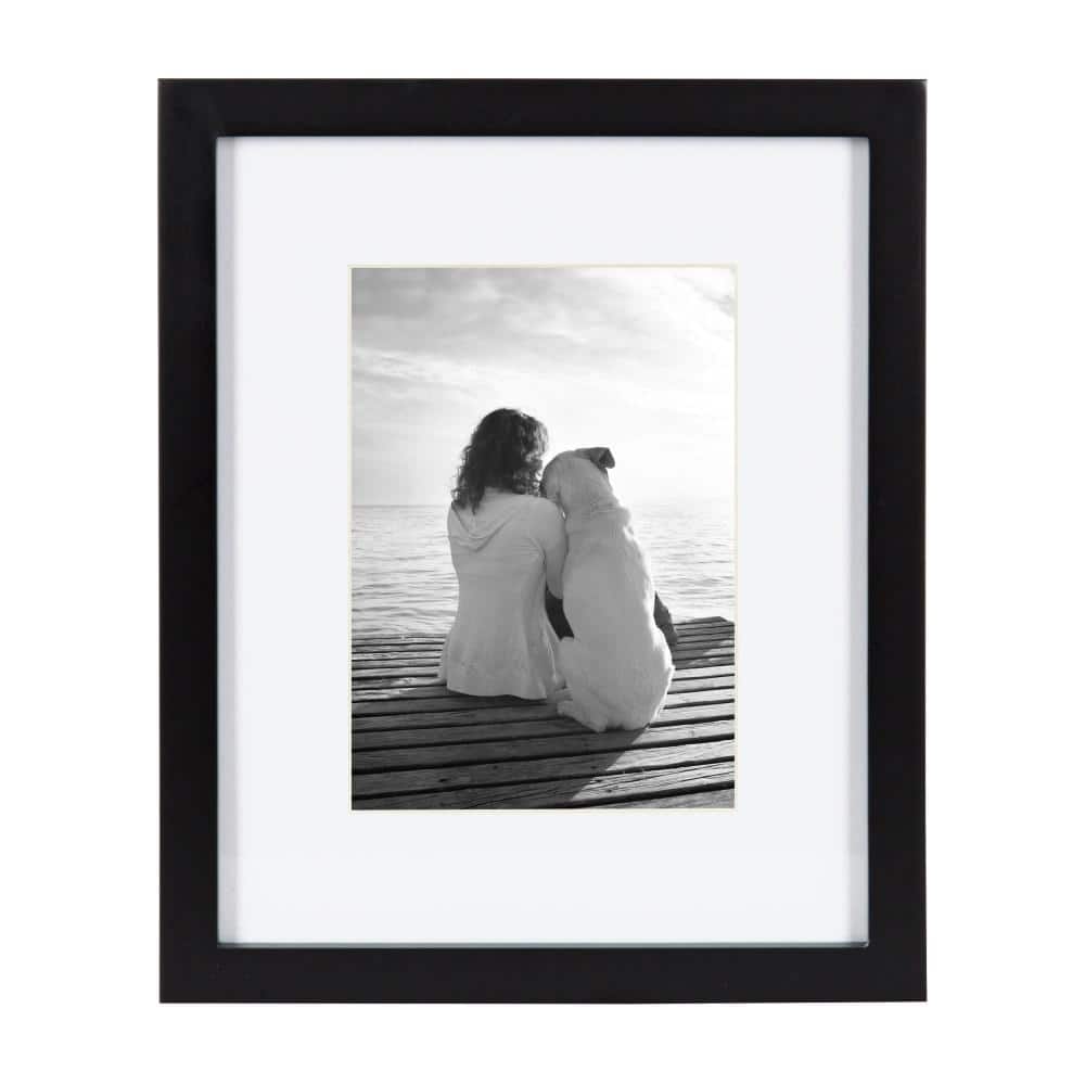 Classic Black Wood Gallery Frame Set for 8x10 or 5x7 Photos, Pack of 4
