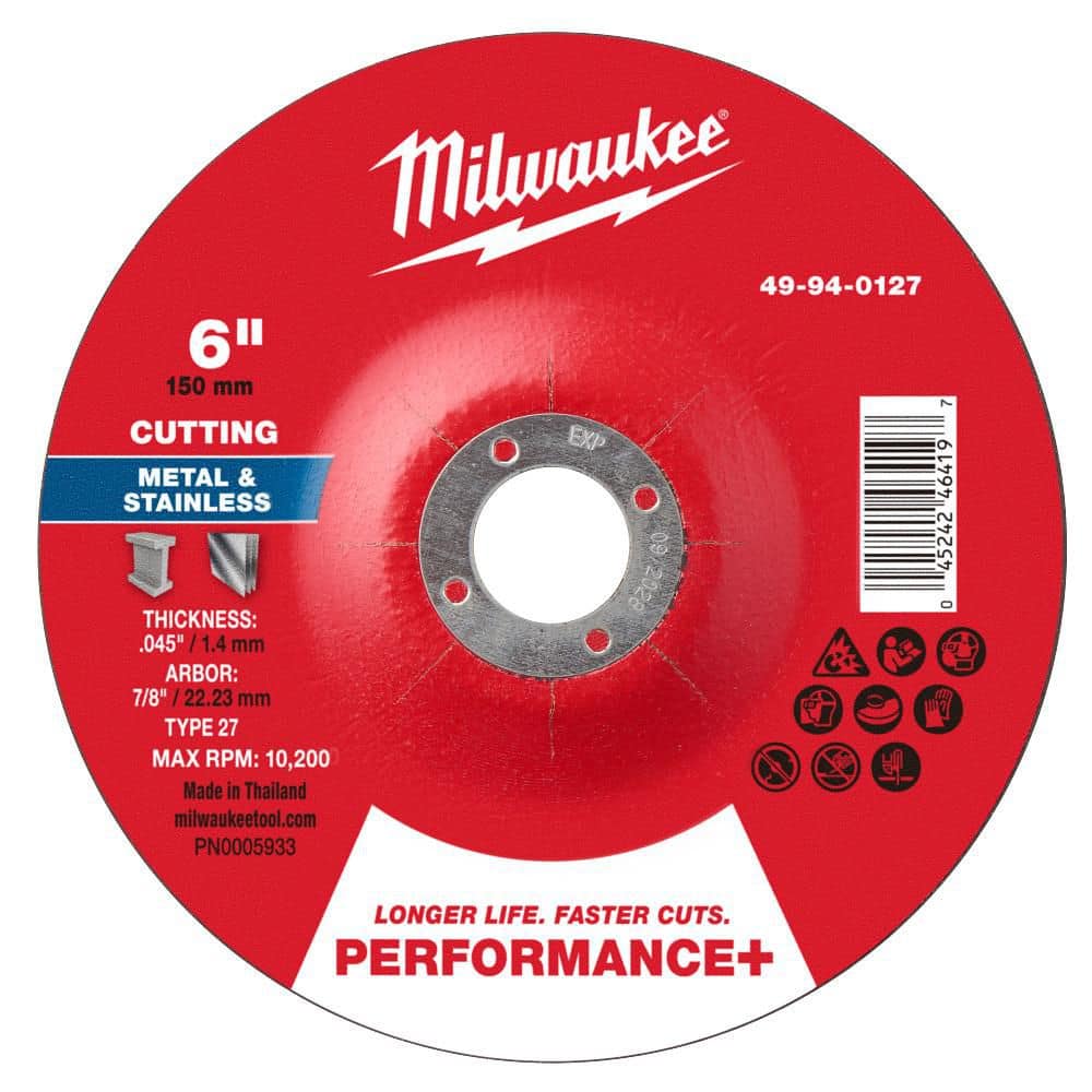 6 in. x. 045 in. x 7/8 in. Performance Plus Metal Cut Off Wheel-Type 27 price history on PriceWatchPro