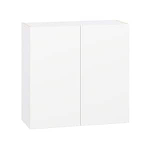 Timberline 36 in. W x 14 in. D x 35 in. H Assembled Slab Wall Kitchen Cabinet in Bright White