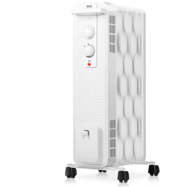 Gymax 1500-Watt Electric Oil Filled Radiator Space Heater with 3 Heating Modes White