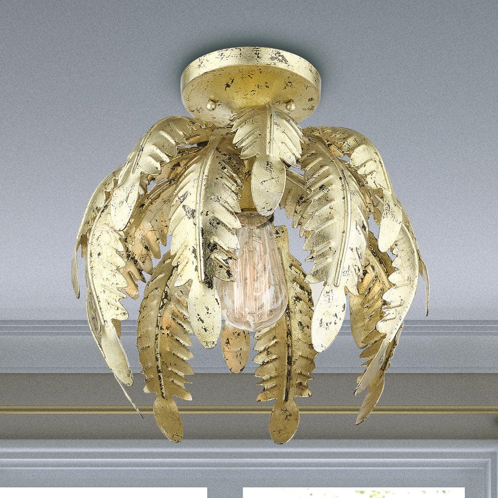 Winter Gold Glass Indoor/Outdoor Bowl Light Fixture