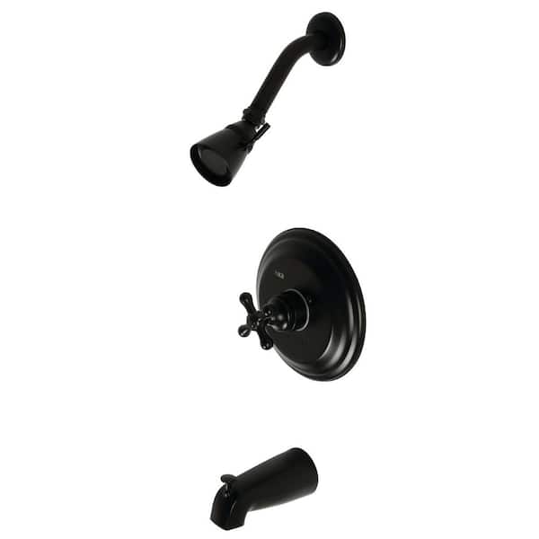 Kingston Brass Restoration Single-Handle 1-Spray Tub and Shower Faucet in Matte Black (Valve Included)