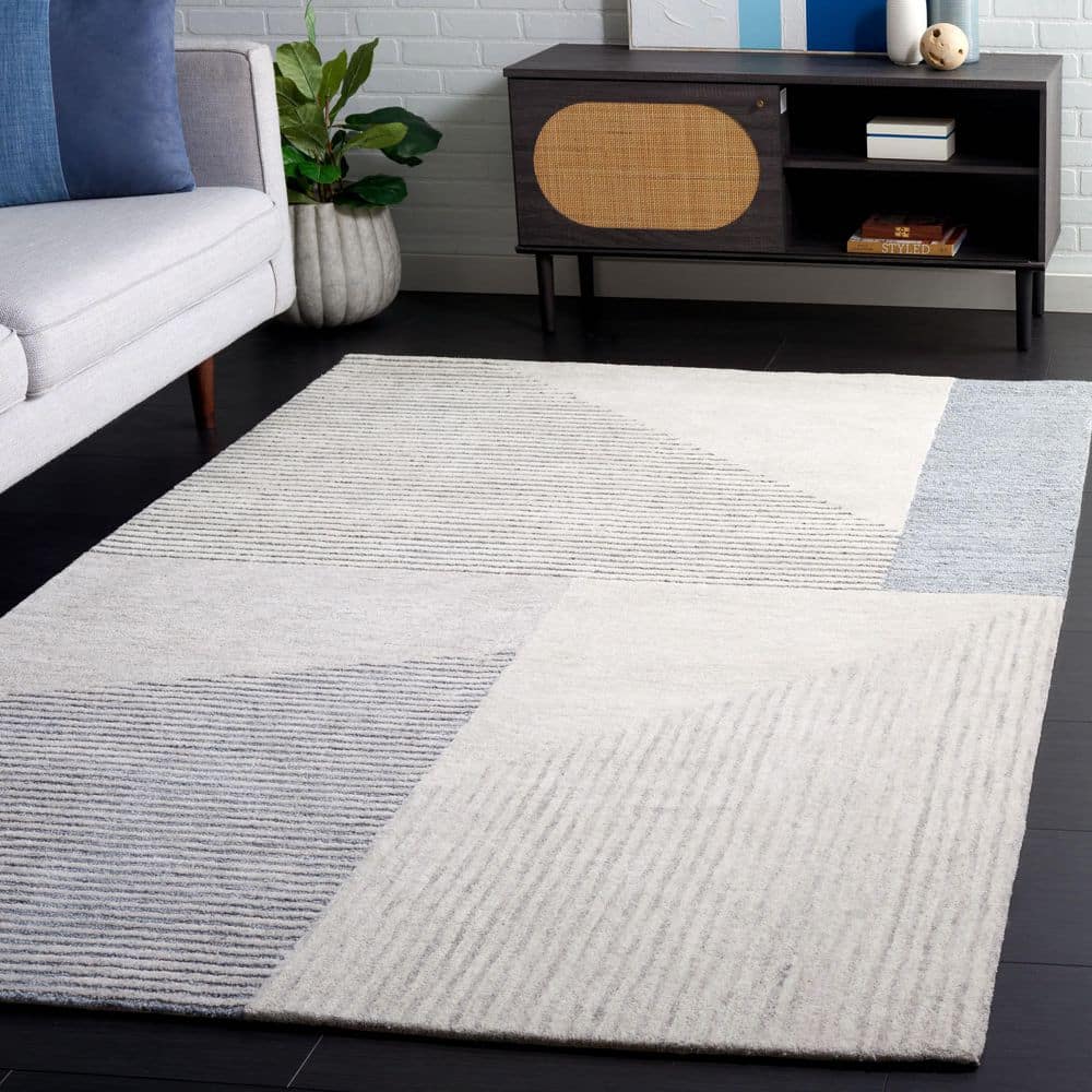 Ebony 5 ft. x 8 ft. Beige/Gray Abstract Geometric Striped Area Rug price history on PriceWatchPro