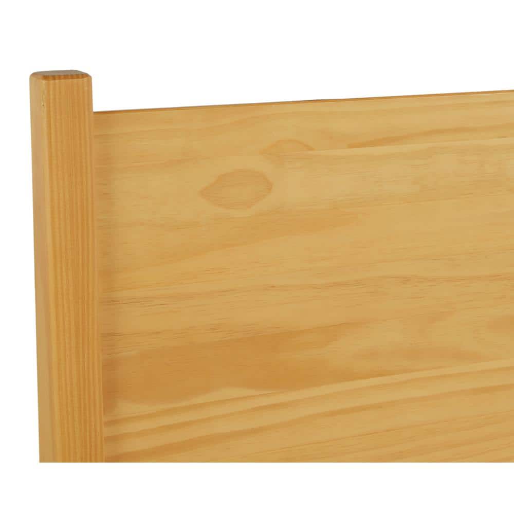 Scandinavian Oak King Platform Bed with Pine Wood Frame