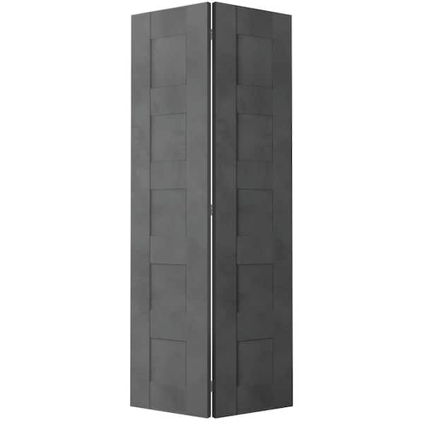 Belldinni Vona 07 4R 36 in. x 79.375 in. Solid Core Composite Dark Urban Finished Wood Bifold Door with Hardware