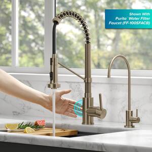 Bolden Single Handle Touchless Sensor Commercial 18-Inch Pull Down Kitchen Faucet in Spot Free Antique Champagne Bronze