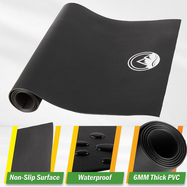 Wakeman 30 in. x 72 in. 6 mm Thick Black Exercise Mat - 15 sq. ft