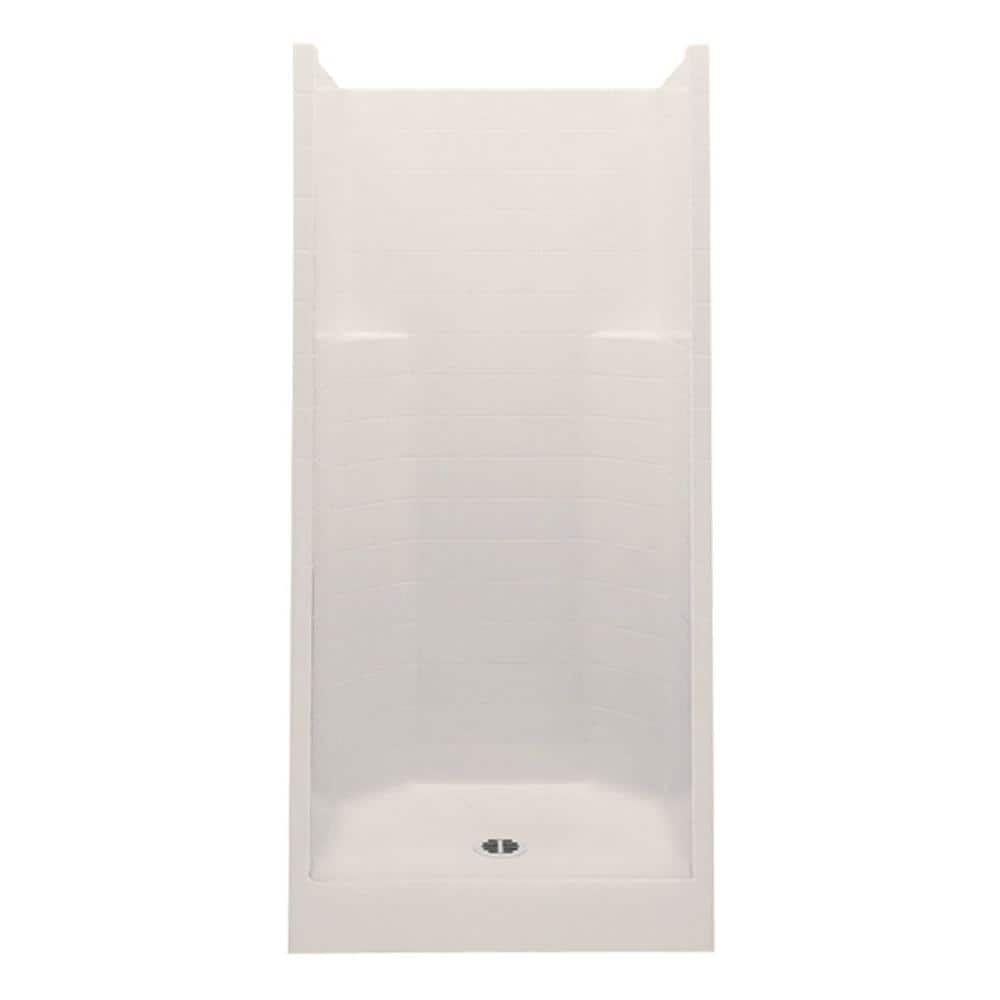 Everyday Smooth Tile 36 in. x 36 in. x 76 in. 1-Piece Shower Stall with Cen