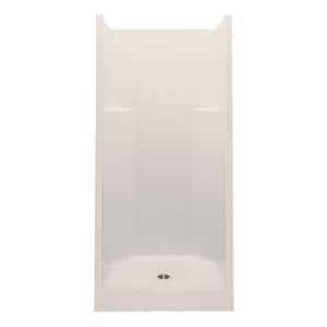 Everyday Smooth Tile 36 in. x 36 in. x 76 in. 1-Piece Shower Stall with Center Drain in Biscuit