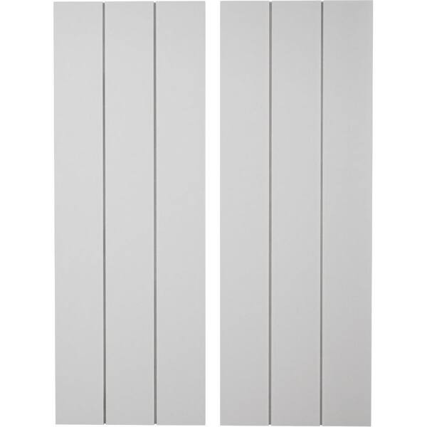 Ekena Millwork 16.5 in. x 68 in. Timberthane Polyurethane 3-Board Joined Board-n-Batten Smooth Faux Wood Shutters, No Batten Pair
