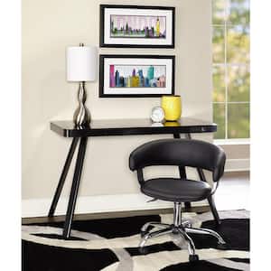 Dorian Faux leather seat Adjustable Height Drafting Chair 24 in. Black