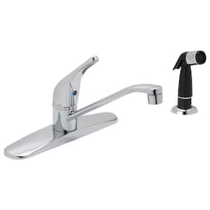 Prestige Collection Single-Handle Standard Kitchen Faucet with Side Sprayer in Chrome