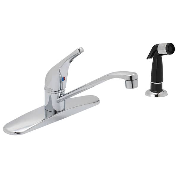 EZ-FLO Prestige Collection Single-Handle Standard Kitchen Faucet with Side Sprayer in Chrome