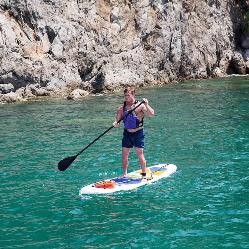 Hydro-Force White Cap 10 ft. Inflatable Stand Up Paddle Board SUP and Kayak, White