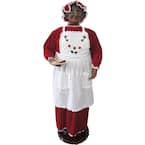 58 in. African American Dancing Mrs.Claus with Apron, Gift Sack, Standing Decor, Motion-Activated Christmas Animatronic