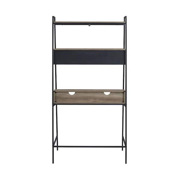 Walker Edison Furniture Company 36 in. Rectangular Gray Wash Black