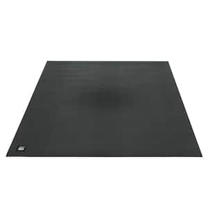Black 48 in. W x 72 in. L x 7mm T Large Premium Vinyl Gym Flooring Mat Heavy-Duty Workout Mat Covers 24 sq. ft.
