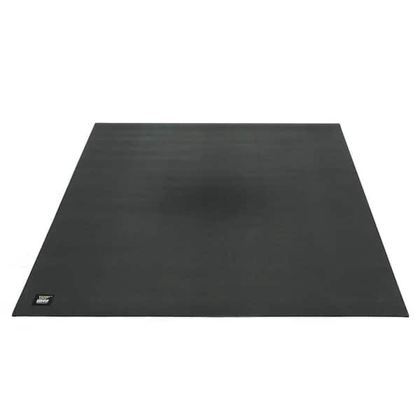 WF ATHLETIC SUPPLY Black 48 in. W x 72 in. L x 7mm T Large Premium Vinyl Gym Flooring Mat Heavy-Duty Workout Mat Covers 24 sq. ft.