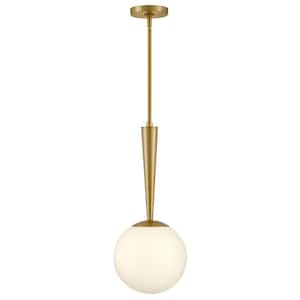 Izzy 1-Light Lacquered Brass Globe Pendant Light