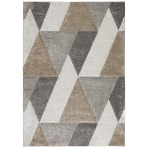 Carmona Abstract Gray 5 ft. 1 in. x 7 ft. 5 in. Area Rug
